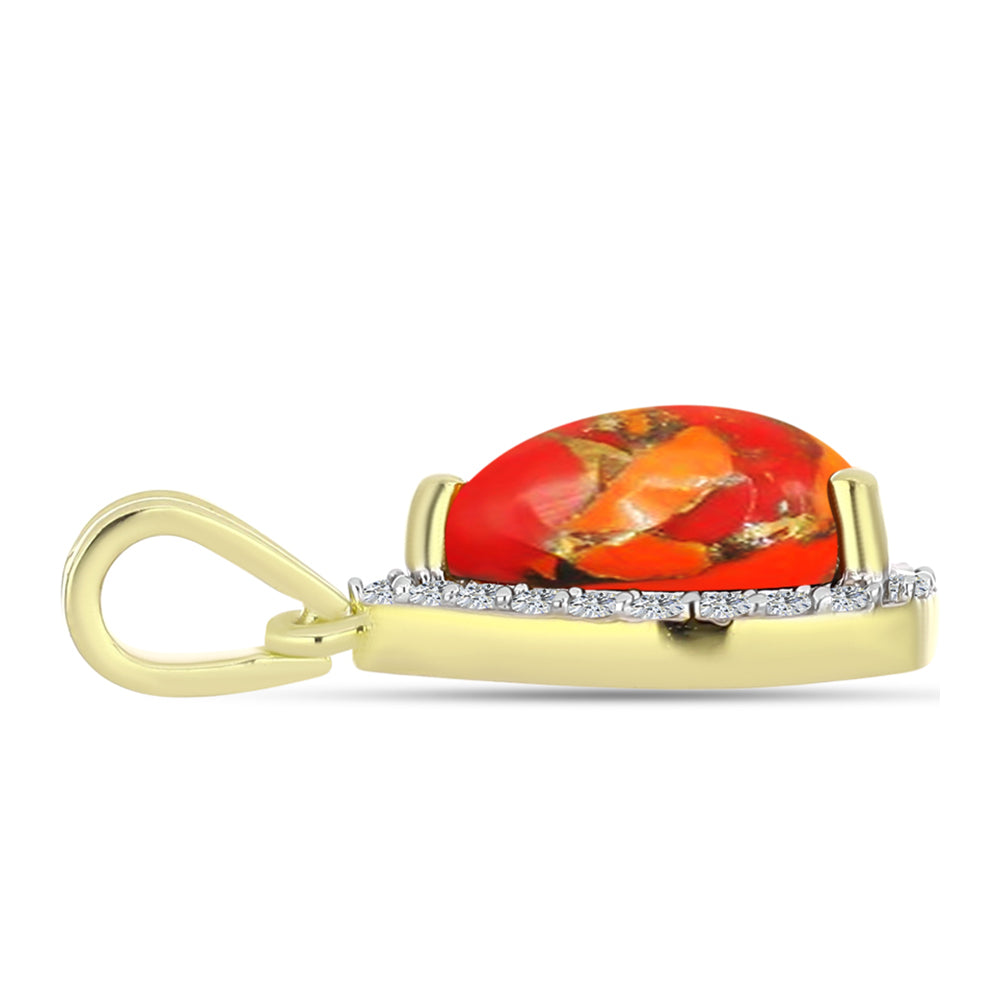 Pozlátený Strieborný Prívesok s Mohavským Tyrkysom a Bielym Topásom