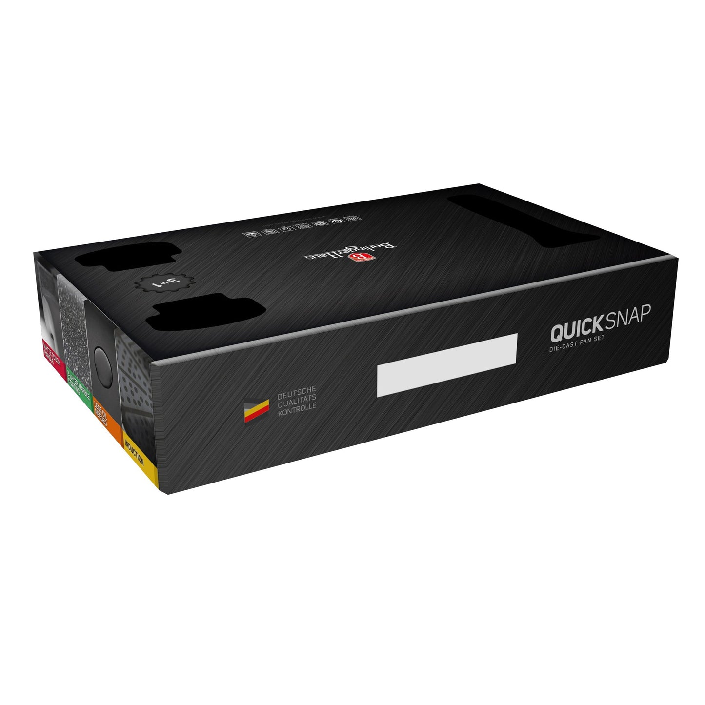 Berlinger Haus 3dielna sada panvíc s mramorovým povlakom, odnímateľnou rukoväťou a vekom