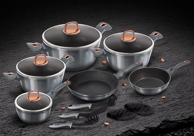 Berlinger Haus 15dielna sada s titánovým povlakom, sivá / Rosegold