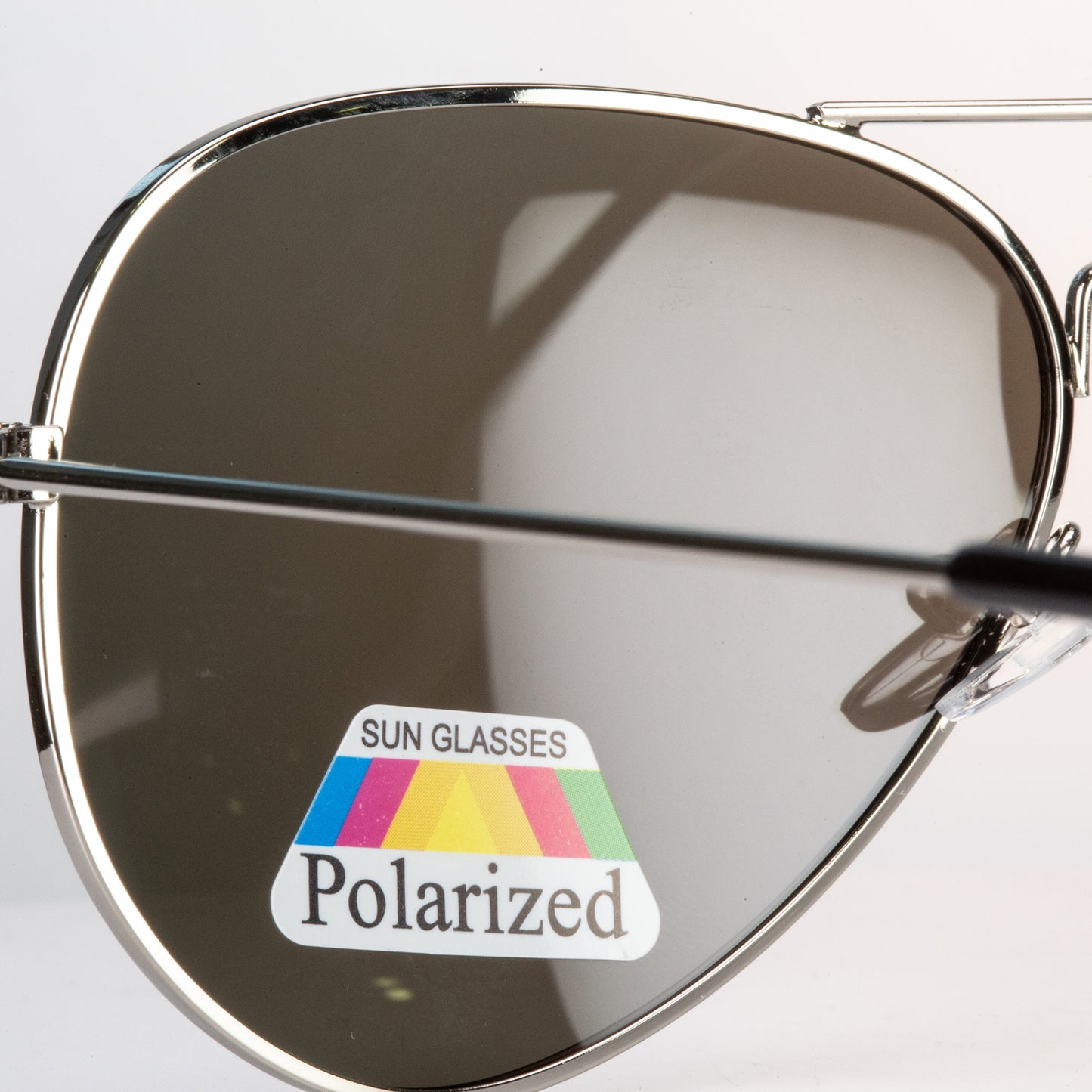 Emporia Italy - séria Aviator "LAGÚNA", polarizované slnečné okuliare s pevným puzdrom a čistiacou handričkou, modrofialové šošovky, obrúčky striebornej farby