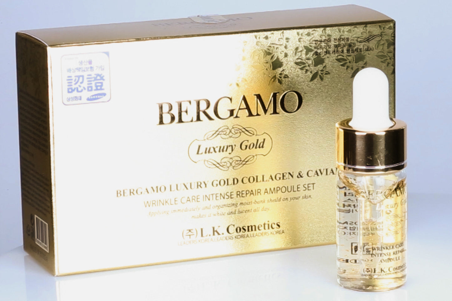 BERGAMO LUXURY GOLD 4-kusová Sada Ampuliek Kolagén & Kaviár, 13 ml x 4