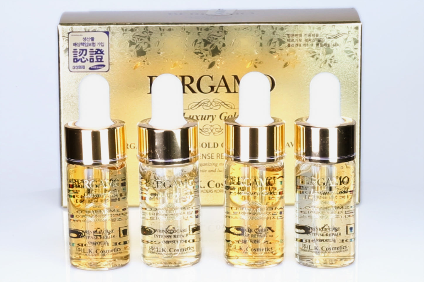 BERGAMO LUXURY GOLD 4-kusová Sada Ampuliek Kolagén & Kaviár, 13 ml x 4