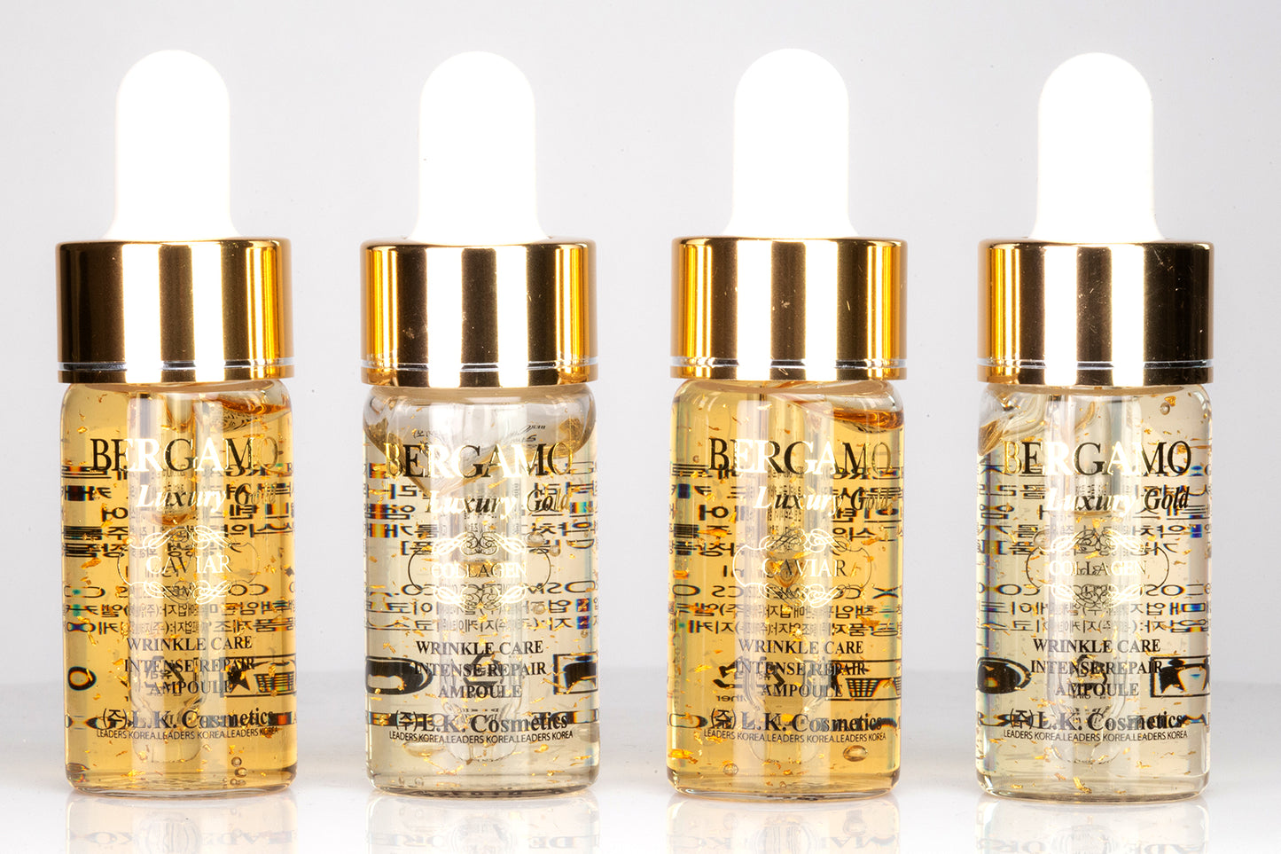 BERGAMO LUXURY GOLD 4-kusová Sada Ampuliek Kolagén & Kaviár, 13 ml x 4