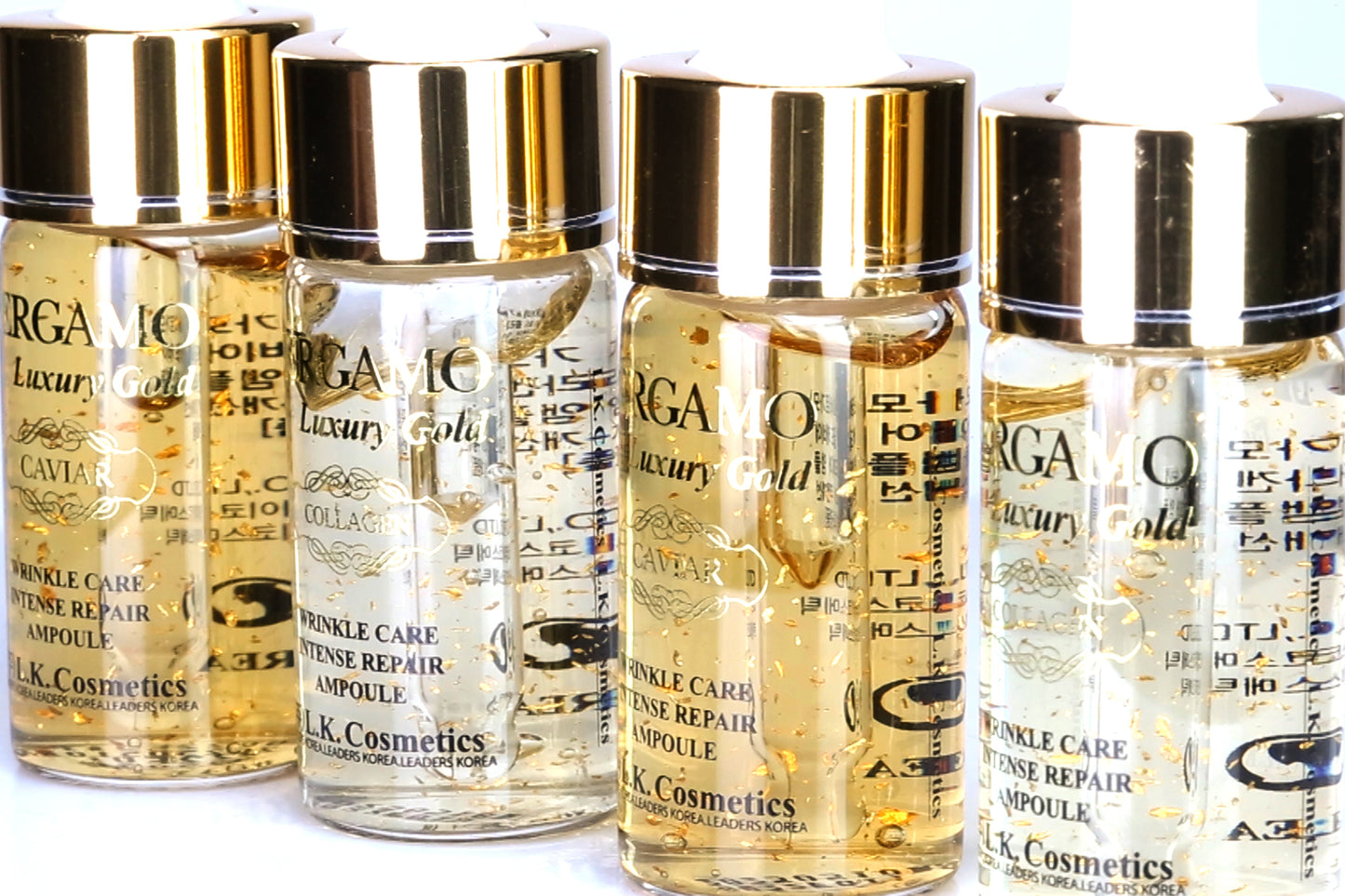 BERGAMO LUXURY GOLD 4-kusová Sada Ampuliek Kolagén & Kaviár, 13 ml x 4