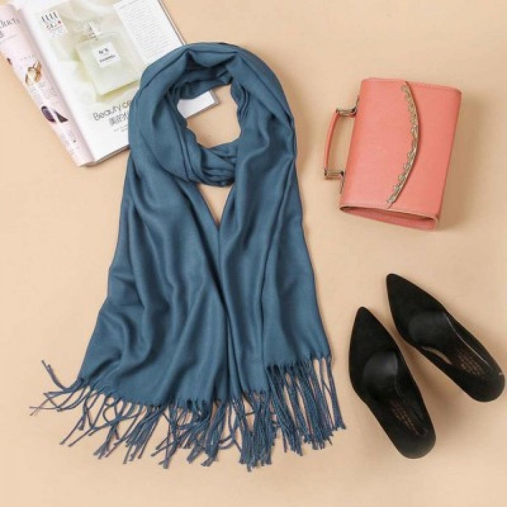 Módny Šál s Kašmírovým Efektom, Modrá