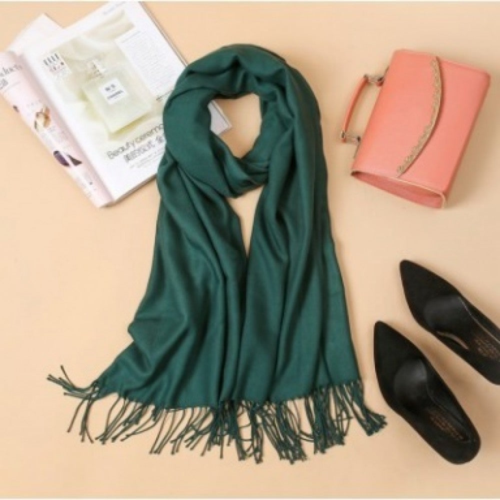 Módny Šál s Kašmírovým Efektom, Smaragdovo Zelená