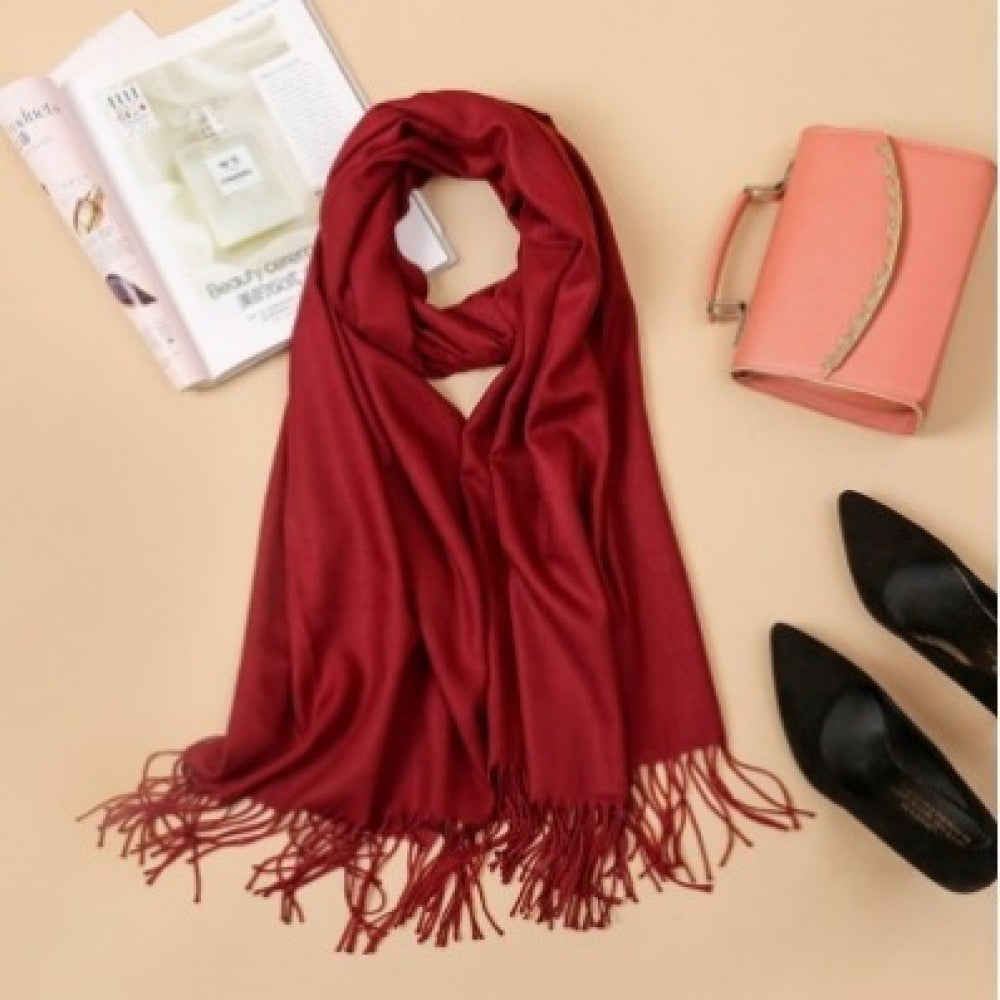 Módny Šál s Kašmírovým Efektom, Červená