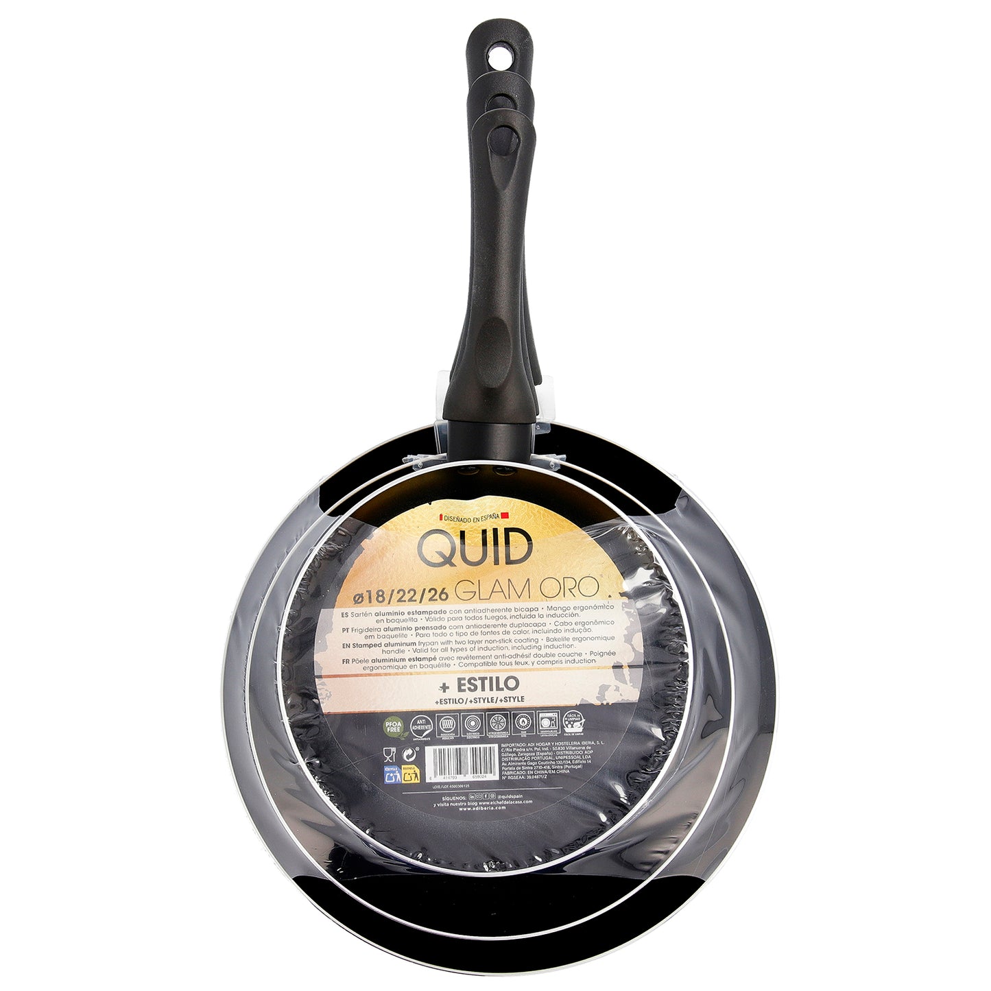 3-dielna Sada Hliníkových a Kovových Panvíc, Zlatá Metalíza