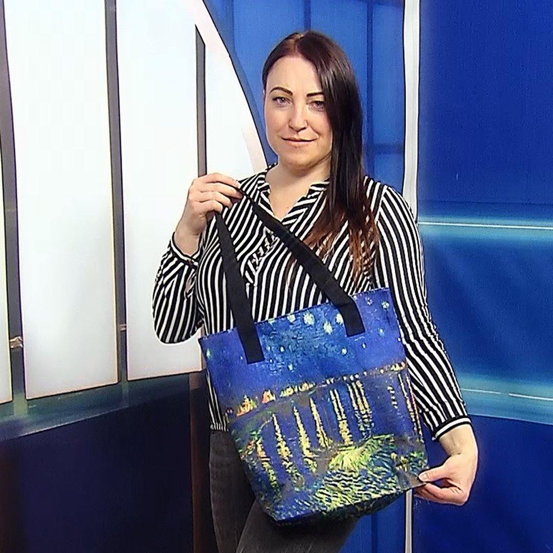 Nákupná taška, Van Gogh - Starry Night Over The Rhone, 38 cm x 10 cm x 36 cm - KlenotTV.sk