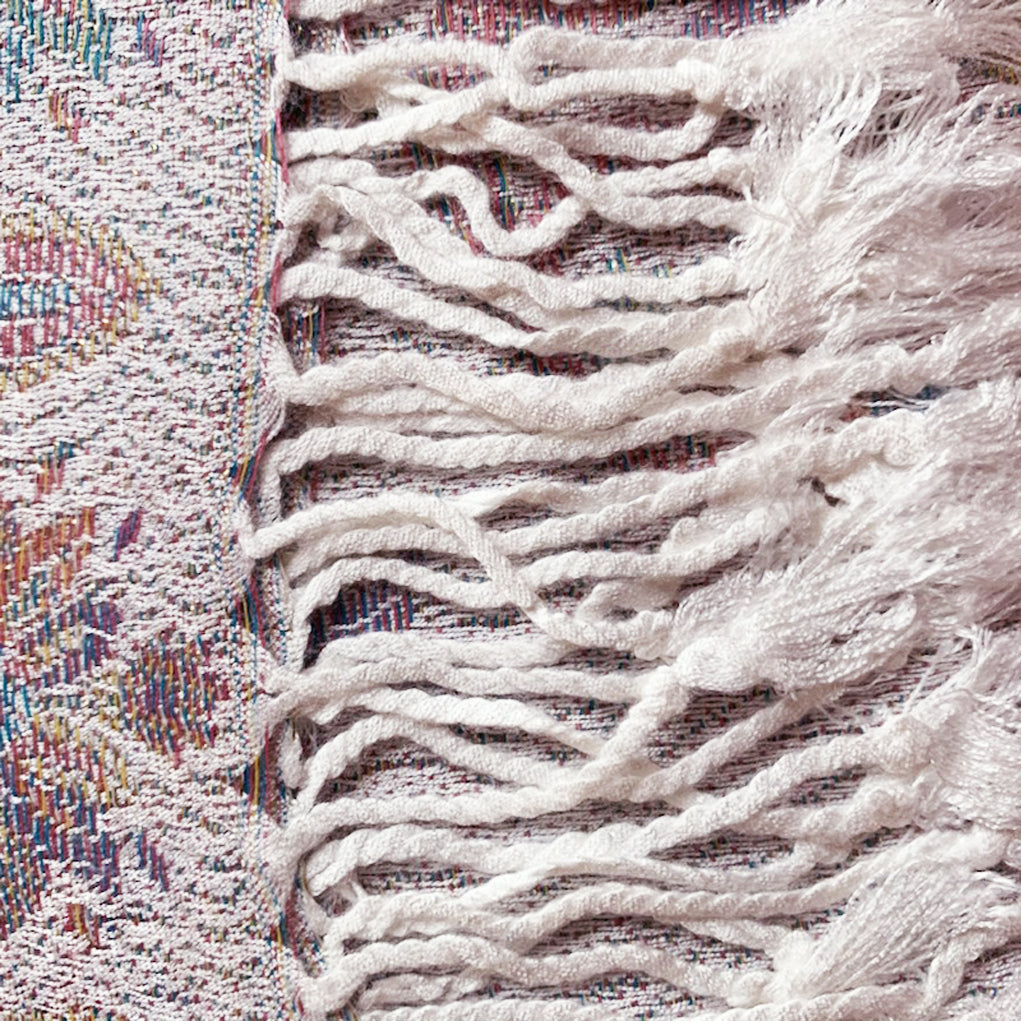 Šál-šatka zo 100% Pravého Pashmina Kašmíru, 70 cm x 180 cm, Lesklá Ružovo-biela farba