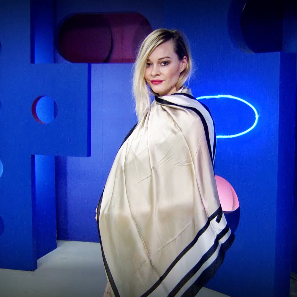 Šál-šatka zo 100% Pravého Hodvábu, 90 cm x 180 cm, Khaki