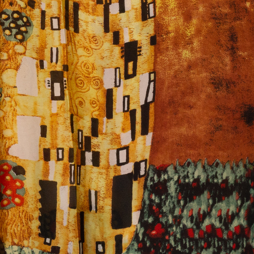 100% Hodvábny Šál, 90 cm x 180 cm, Klimt Bozk