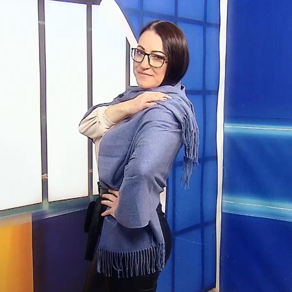 Šál-šatka zo 100% Pravého Pashmina Kašmíru, 70 cm x 170 cm, džínsová farba