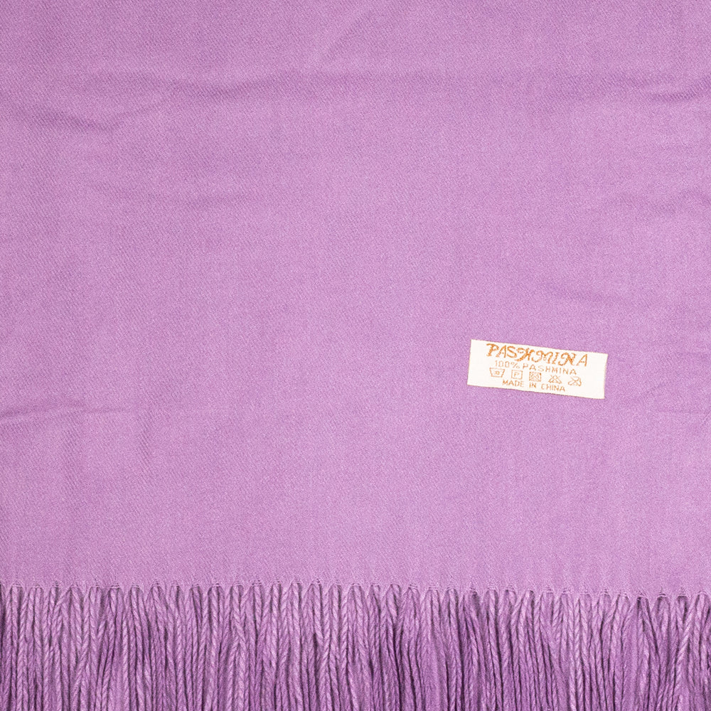 Šál zo 100% Pashmina Kašmíru, 70 cm x 170 cm, Super mäkký, Svetlo Fialový