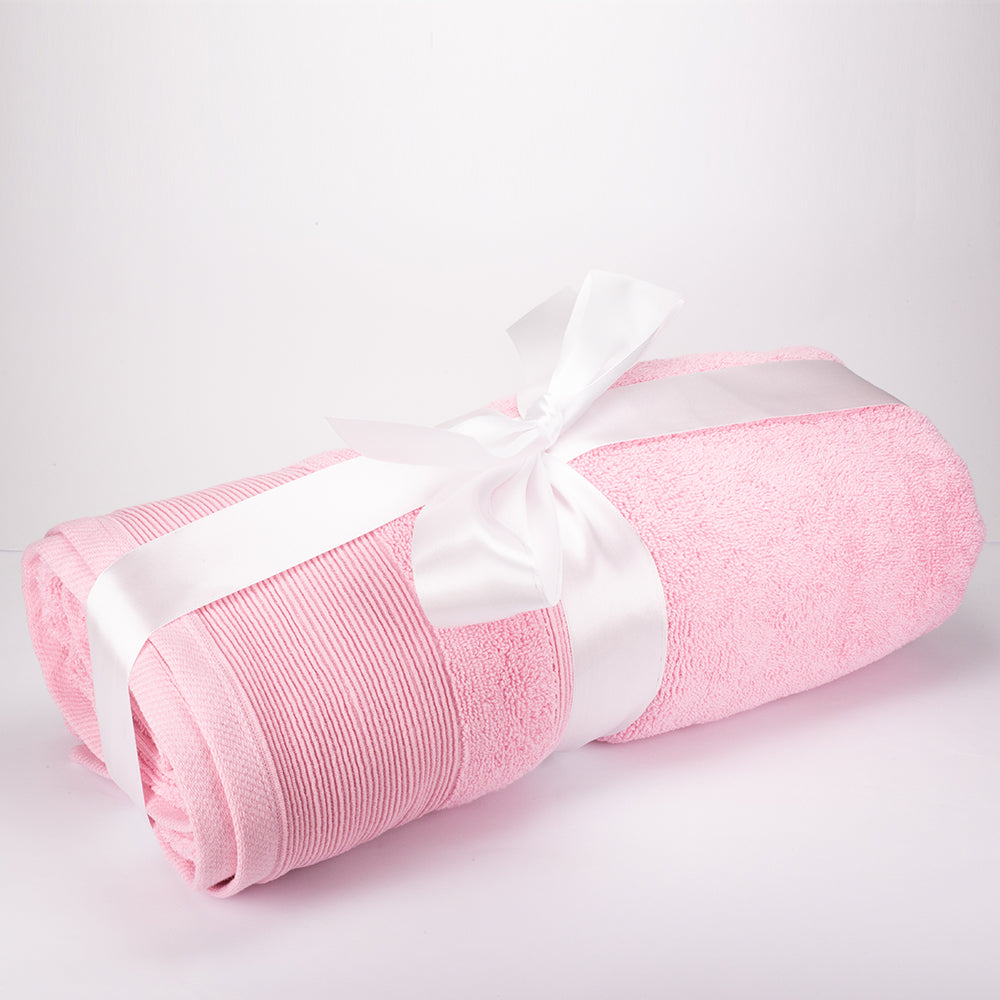3+3+1 Darčeková Sada Nadrozmerných Uterákov zo 100% Mikrobavlny, 500 GSM, Pastelovo Ružová