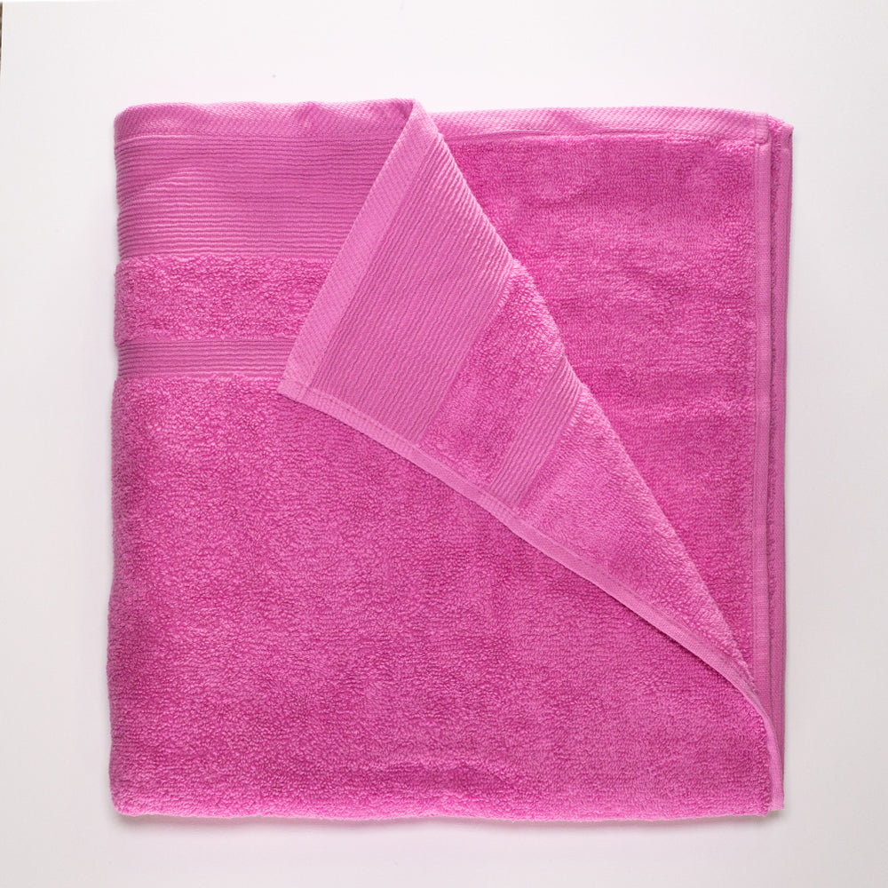3+3+1 Darčeková Sada Nadrozmerných Uterákov zo 100% Mikrobavlny, 500 GSM, Fuchsiovo Ružová