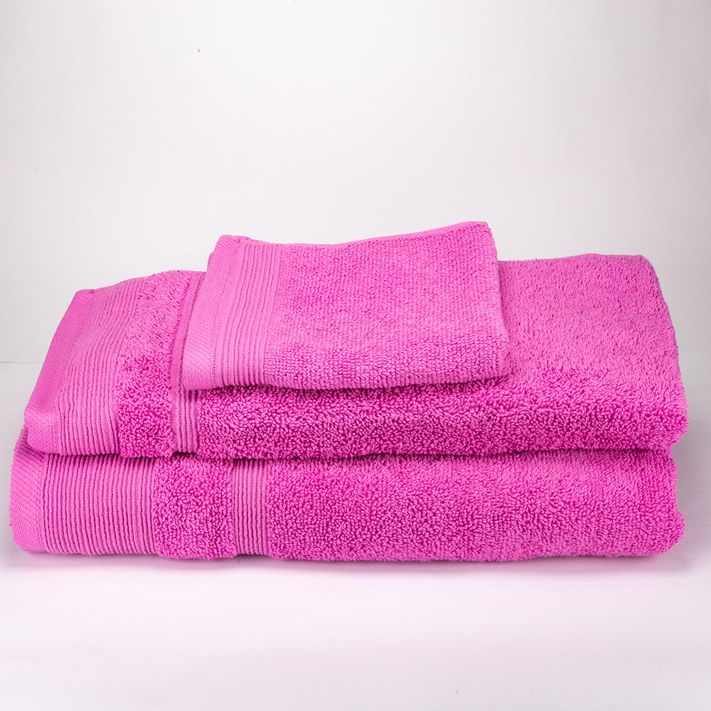 3+3+1 Darčeková Sada Nadrozmerných Uterákov zo 100% Mikrobavlny, 500 GSM, Fuchsiovo Ružová