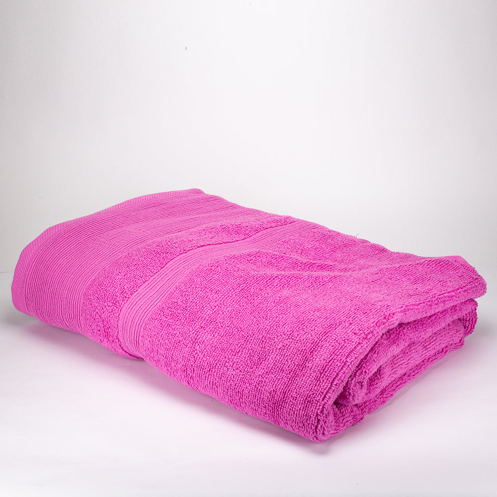 3+3+1 Darčeková Sada Nadrozmerných Uterákov zo 100% Mikrobavlny, 500 GSM, Fuchsiovo Ružová