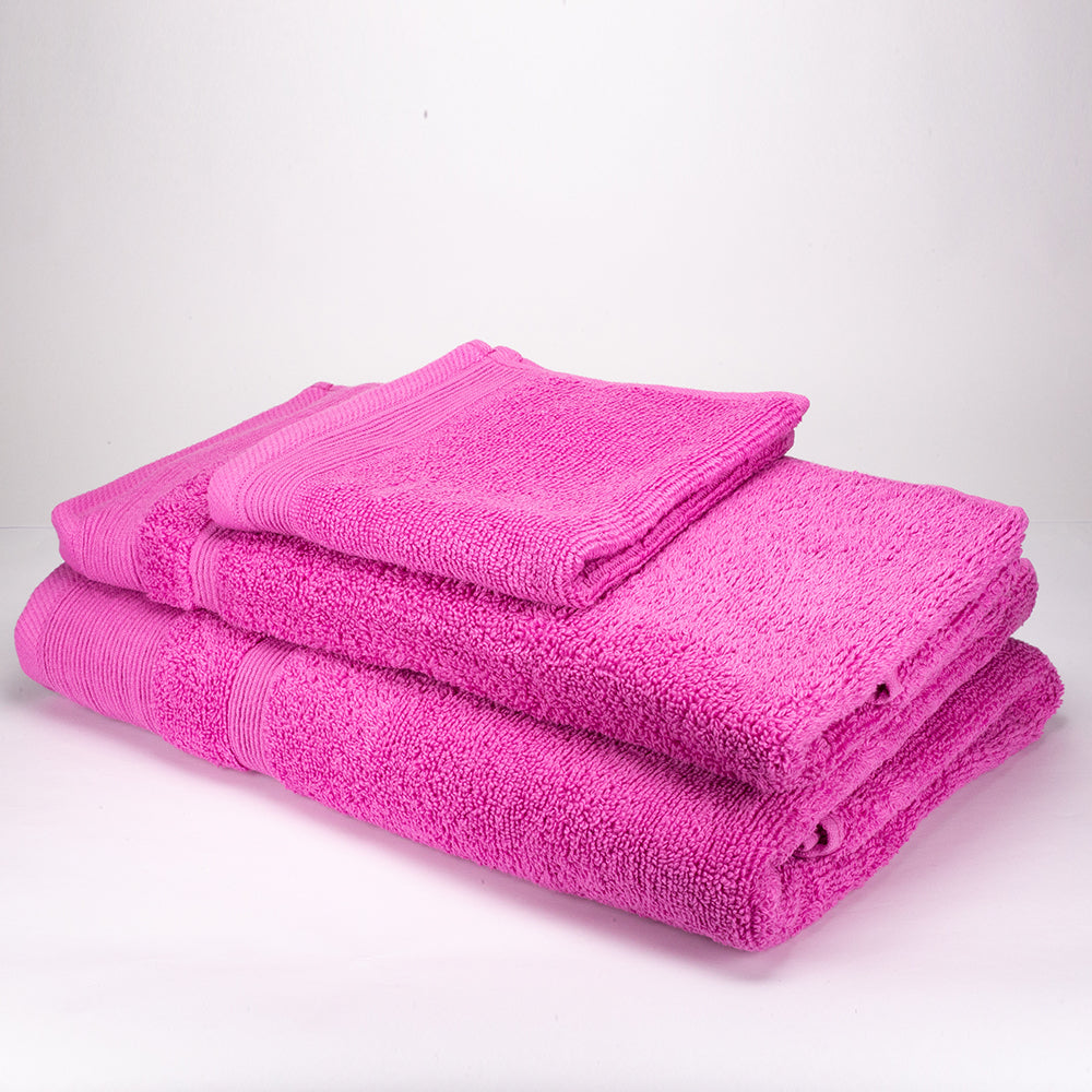 3+3+1 Darčeková Sada Nadrozmerných Uterákov zo 100% Mikrobavlny, 500 GSM, Fuchsiovo Ružová