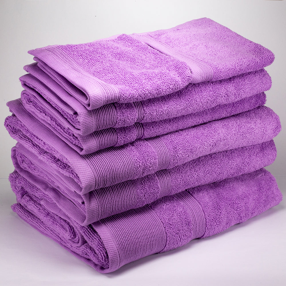 3+3+1 Darčeková Sada Nadrozmerných Uterákov zo 100% Mikrobavlny, 500 GSM, Ametystová