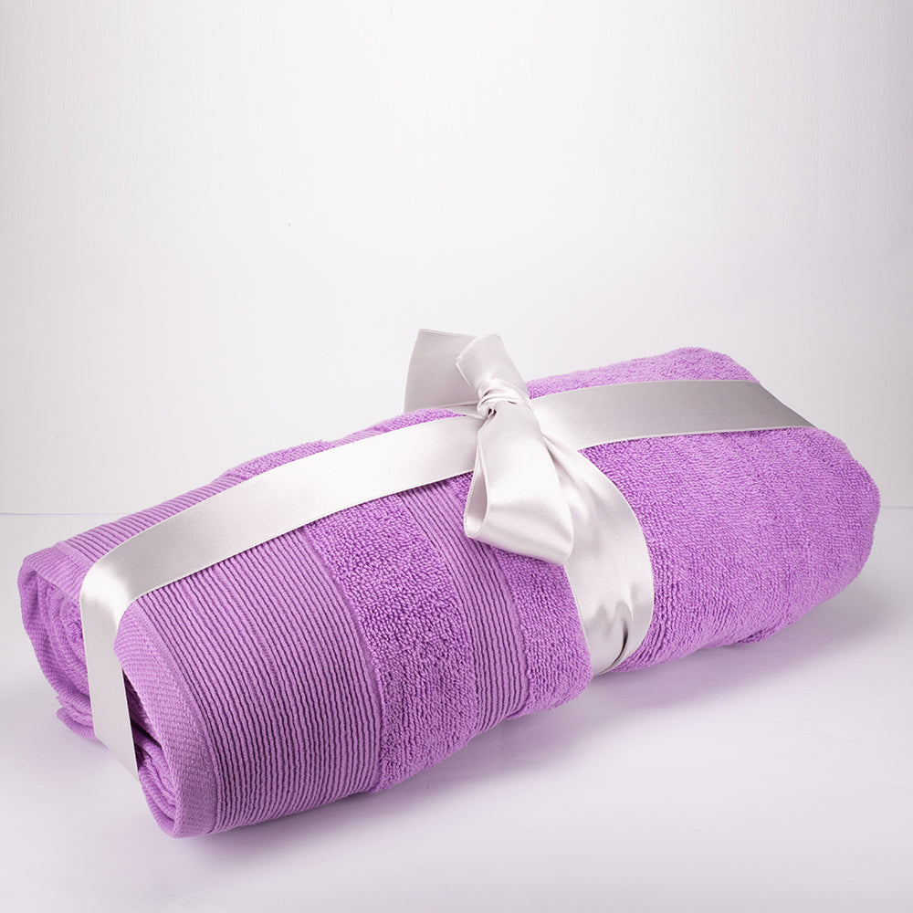 3+3+1 Darčeková Sada Nadrozmerných Uterákov zo 100% Mikrobavlny, 500 GSM, Ametystová