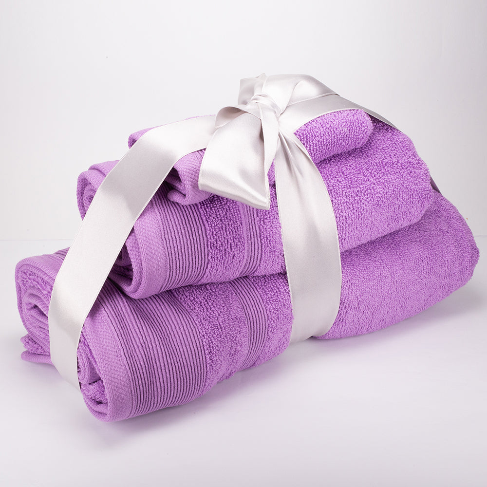 3+3+1 Darčeková Sada Nadrozmerných Uterákov zo 100% Mikrobavlny, 500 GSM, Ametystová