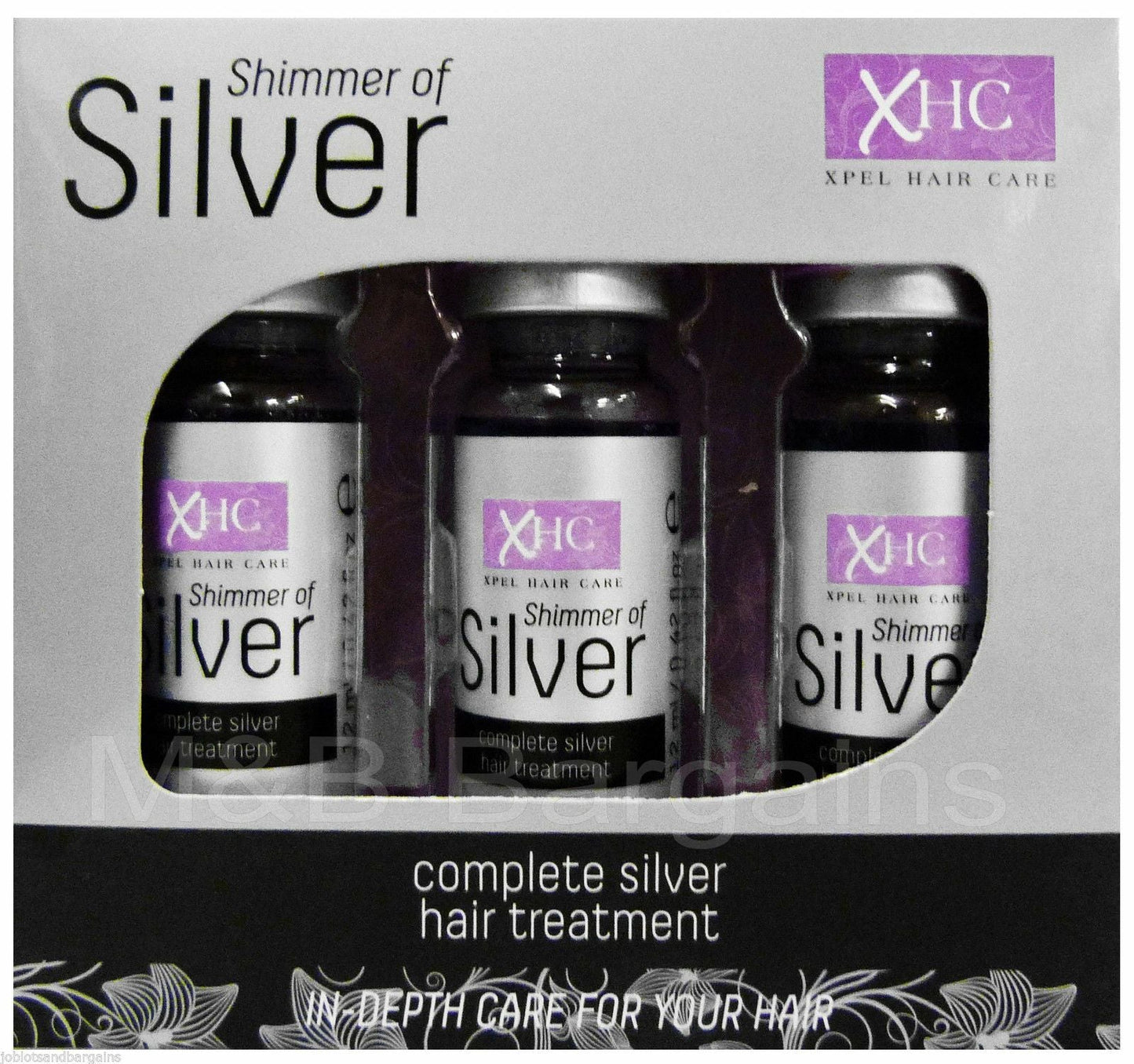 Zosvetľujúce sérum na vlasy s keratínom a striebornými trblietkami - 3 x 12 ml