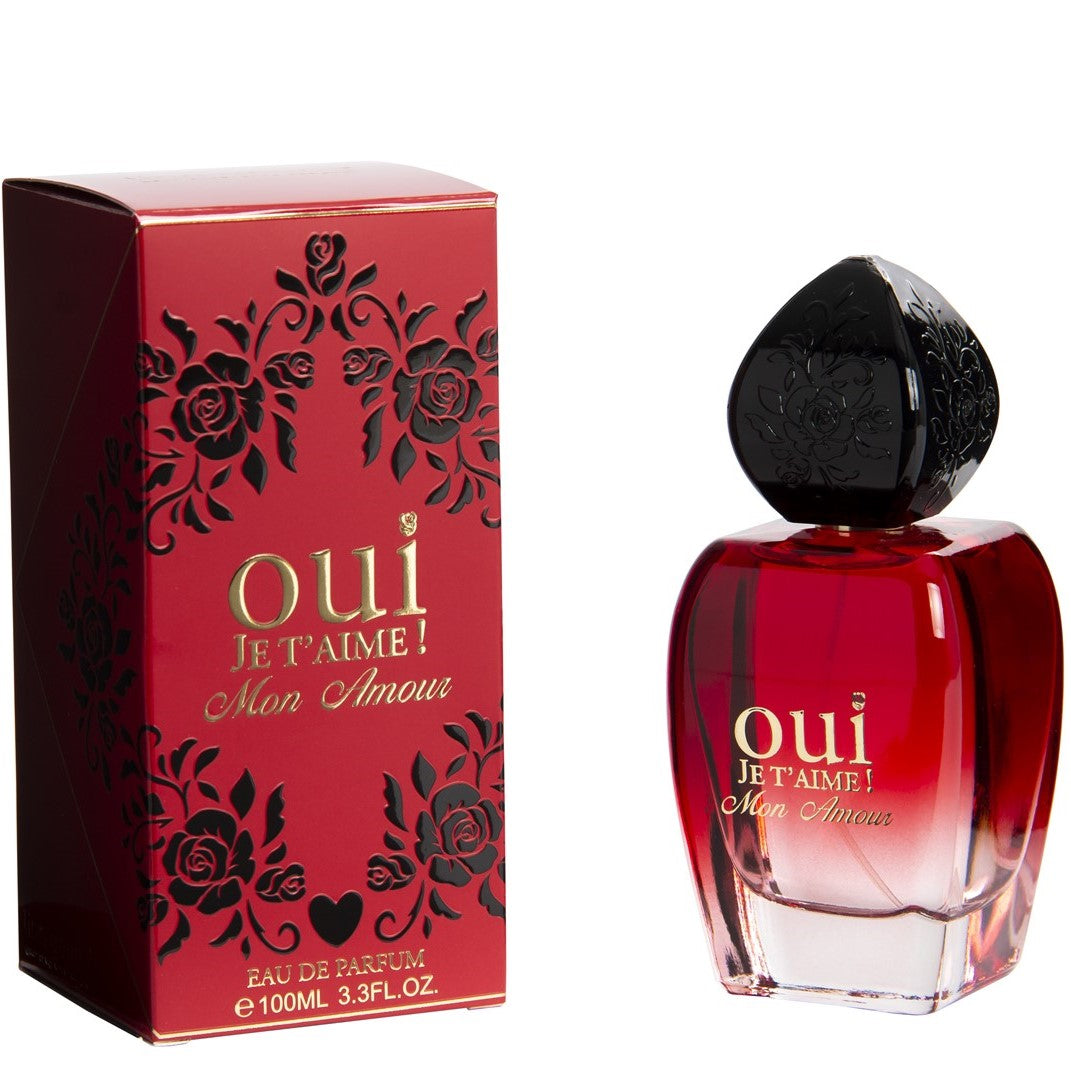 100 ml Eau de Perfume OUI JE T’AIME MON AMOUR - Kvetinovo ovocná vôňa pre ženy, s 10% obsahom esenciálnych olejov