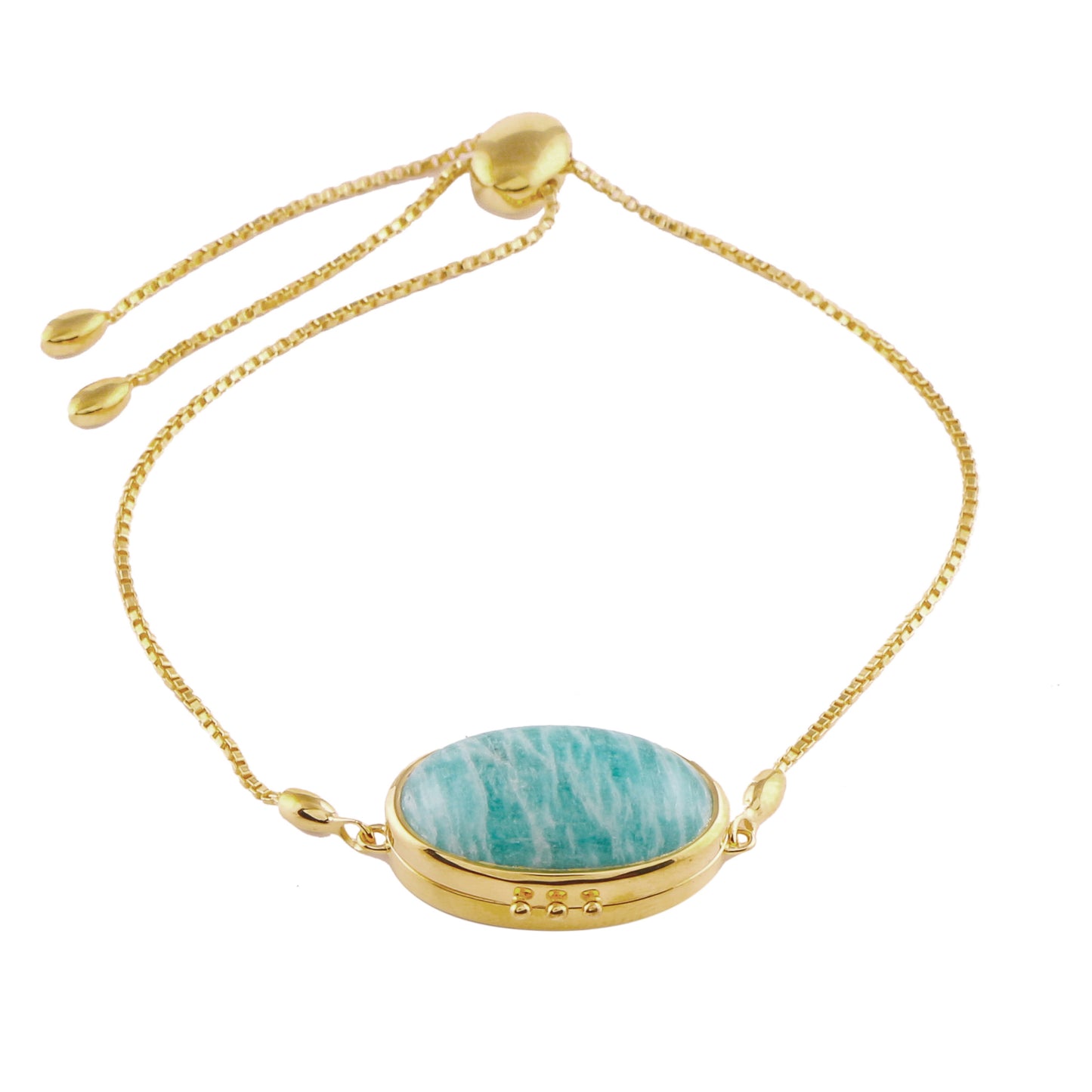 Pozlátený Strieborný Náramok s Amazonitom