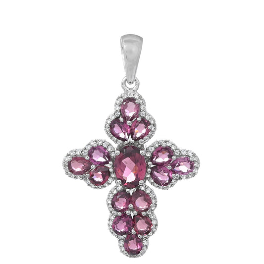 Strieborný Prívesok s Rhodolitovým Granátom