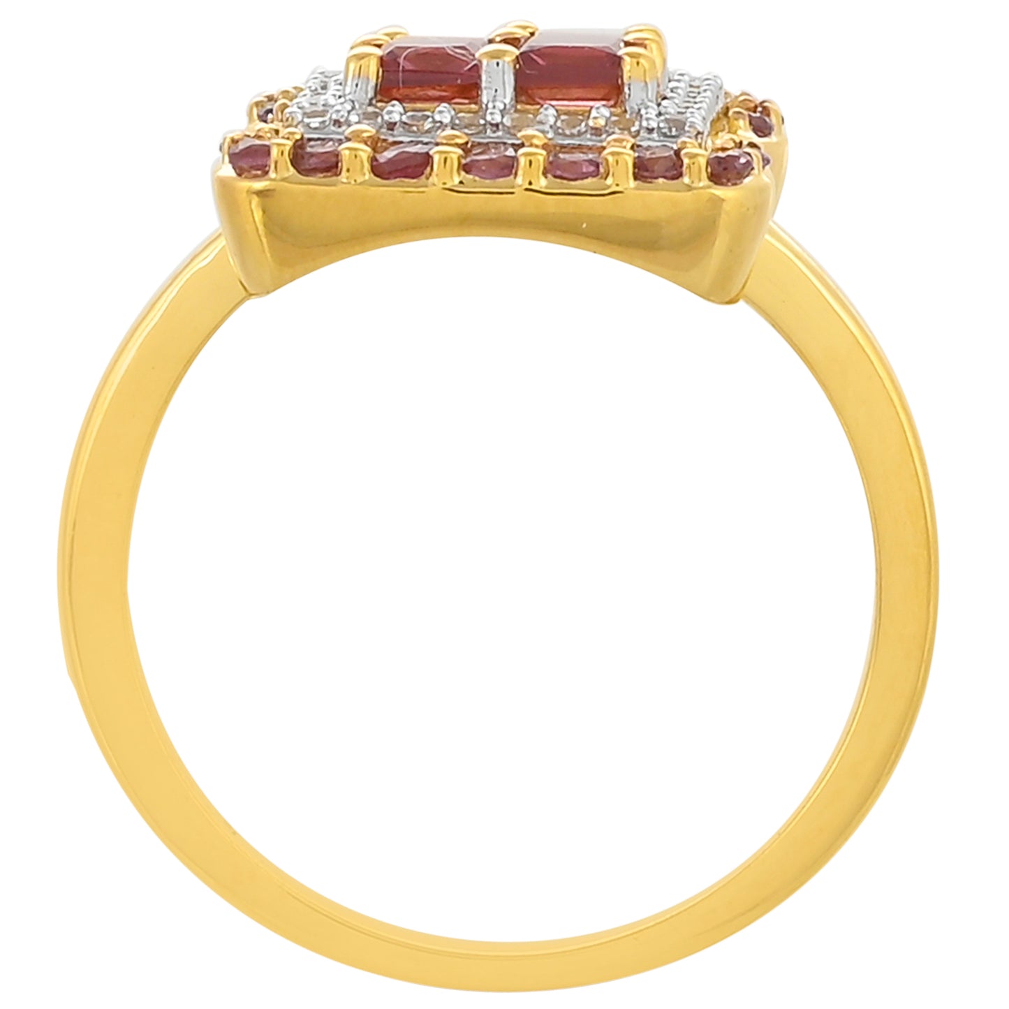 Pozlátený Strieborný Prsteň s Rhodolitovým Granátom