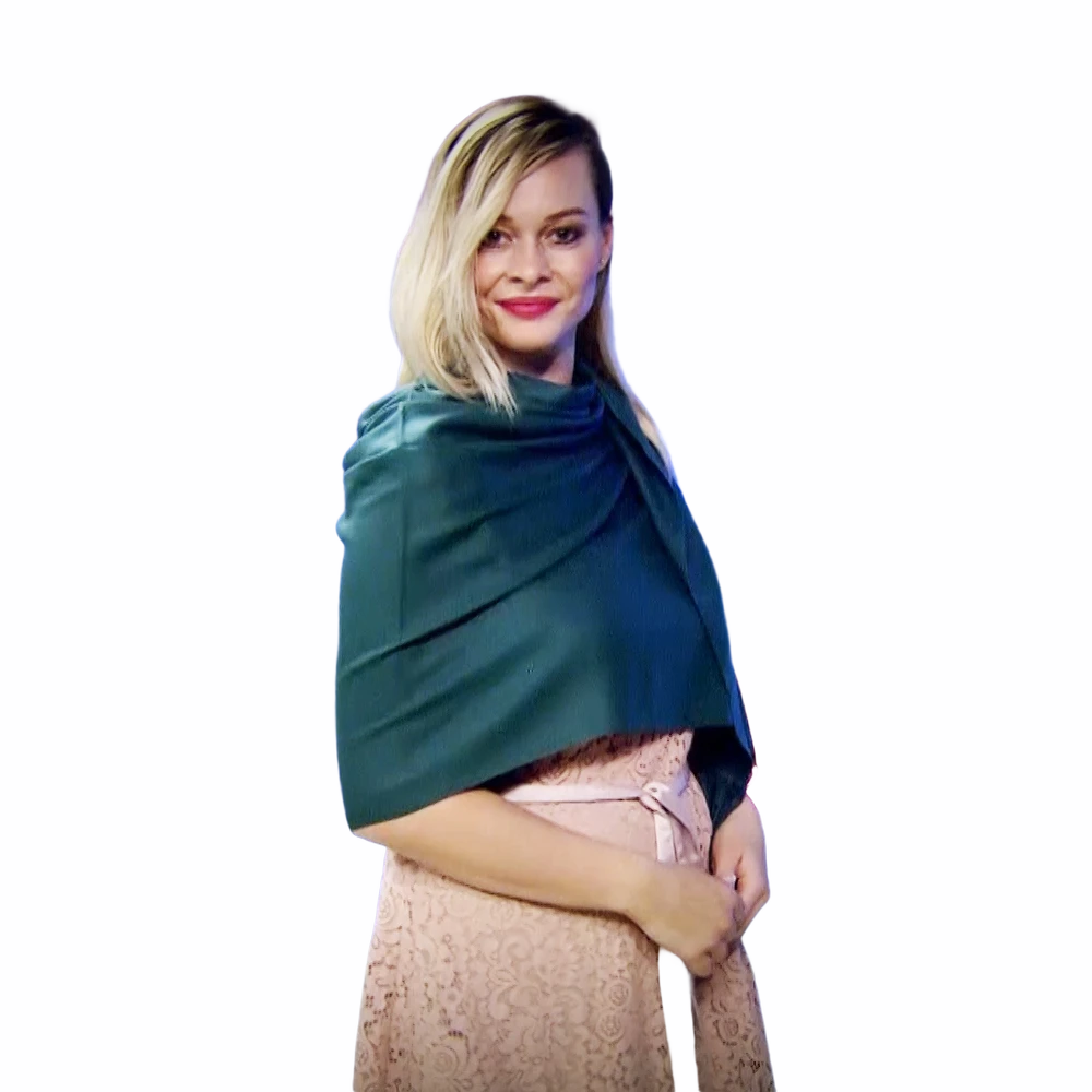 Šál-šatka zo 100% Pravého Pashmina Kašmíru, 70 cm x 180 cm, Smaragdovo zelená