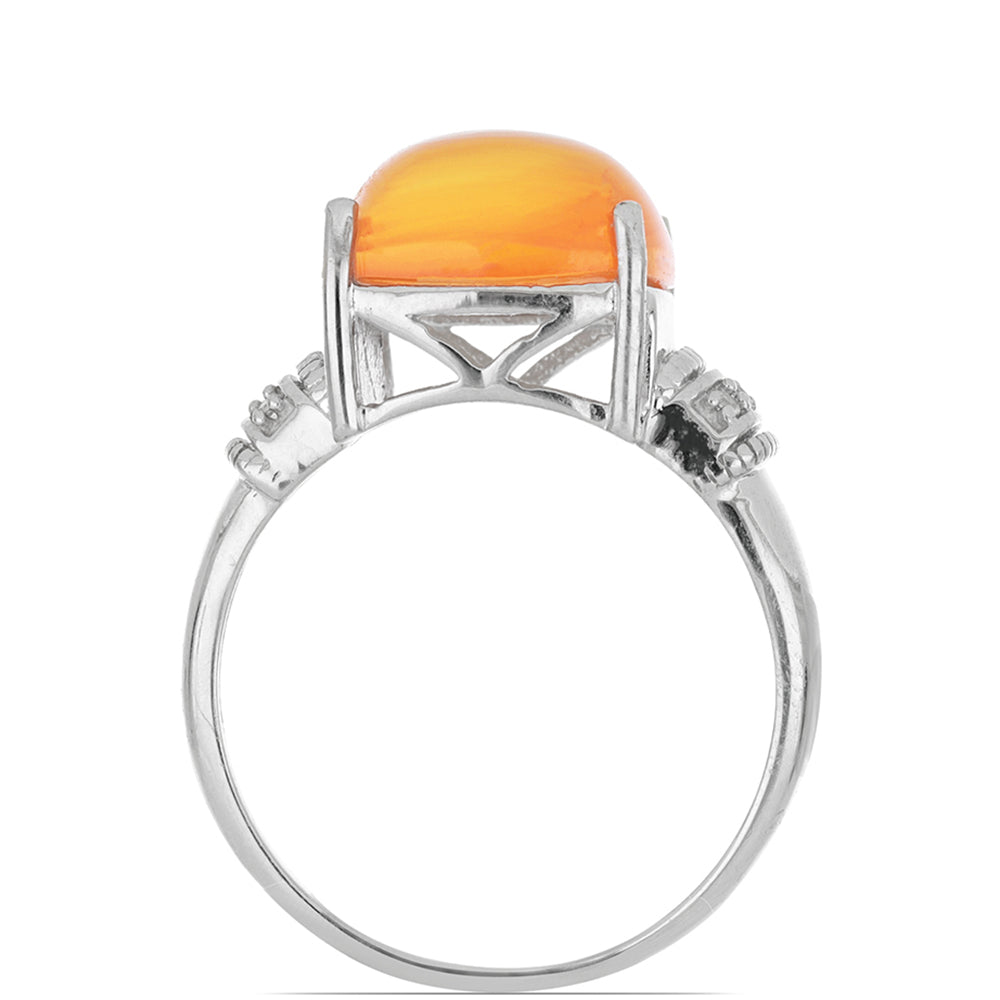 Strieborný Prsteň s Karneolom z Tagebau a Bielym Topásom 3