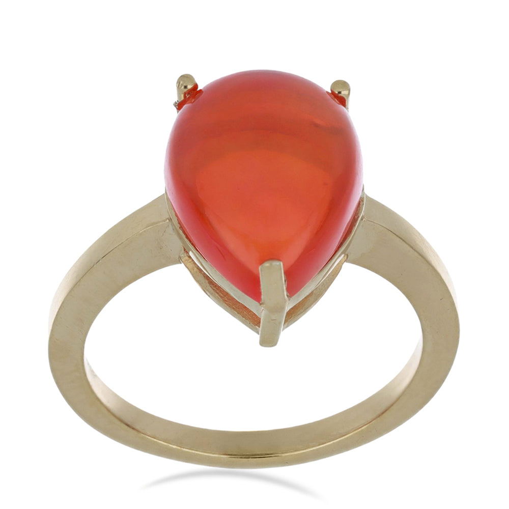 Pozlátený Strieborný Prsteň s Oranžovým Opálom z Lega Dembi