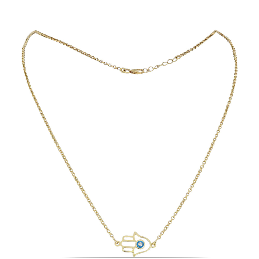 Pozlátený Strieborný Náhrdelník s so Smaltom a Bielym Topásom