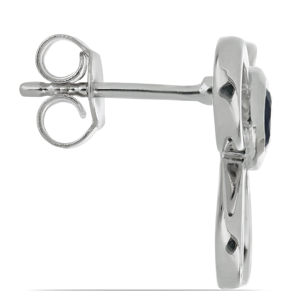 Strieborné Náušnice s Roseberským Čiernym Zafírom