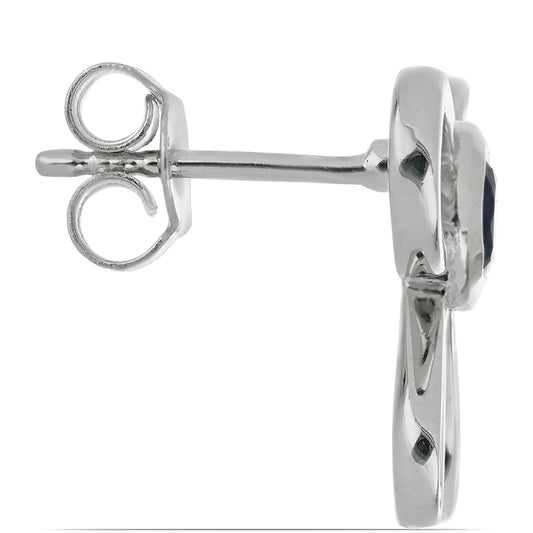 Strieborné Náušnice s Roseberským Čiernym Zafírom