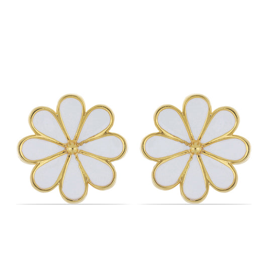 Pozlátené Strieborné Náušnice s so Smaltom