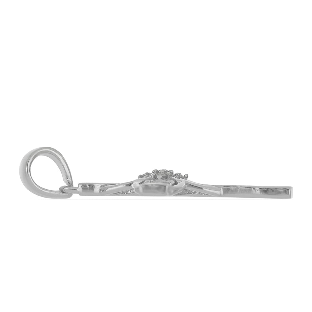 Strieborný Prívesok s so Žltým Diamantom a Bielym Zirkónom