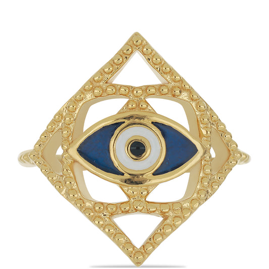 Pozlátený Strieborný Prsteň s so Smaltom