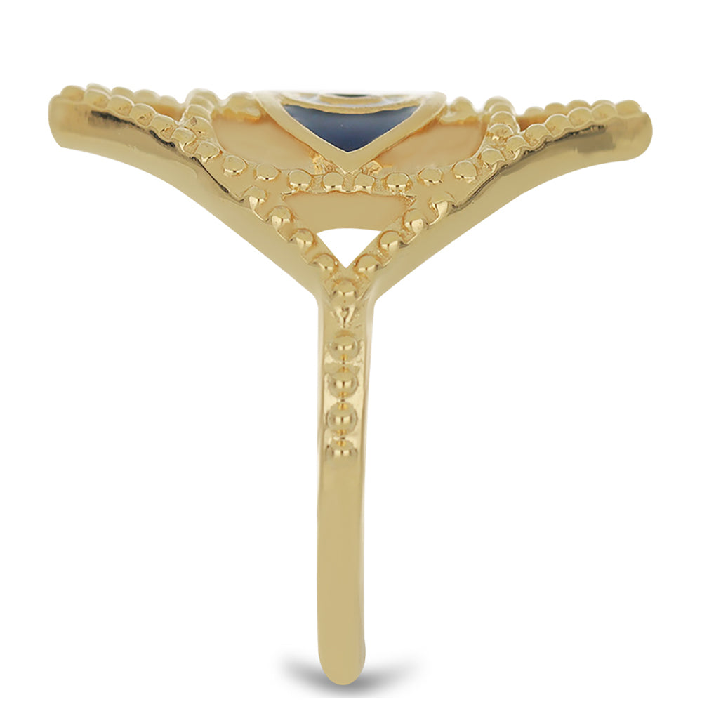 Pozlátený Strieborný Prsteň s so Smaltom