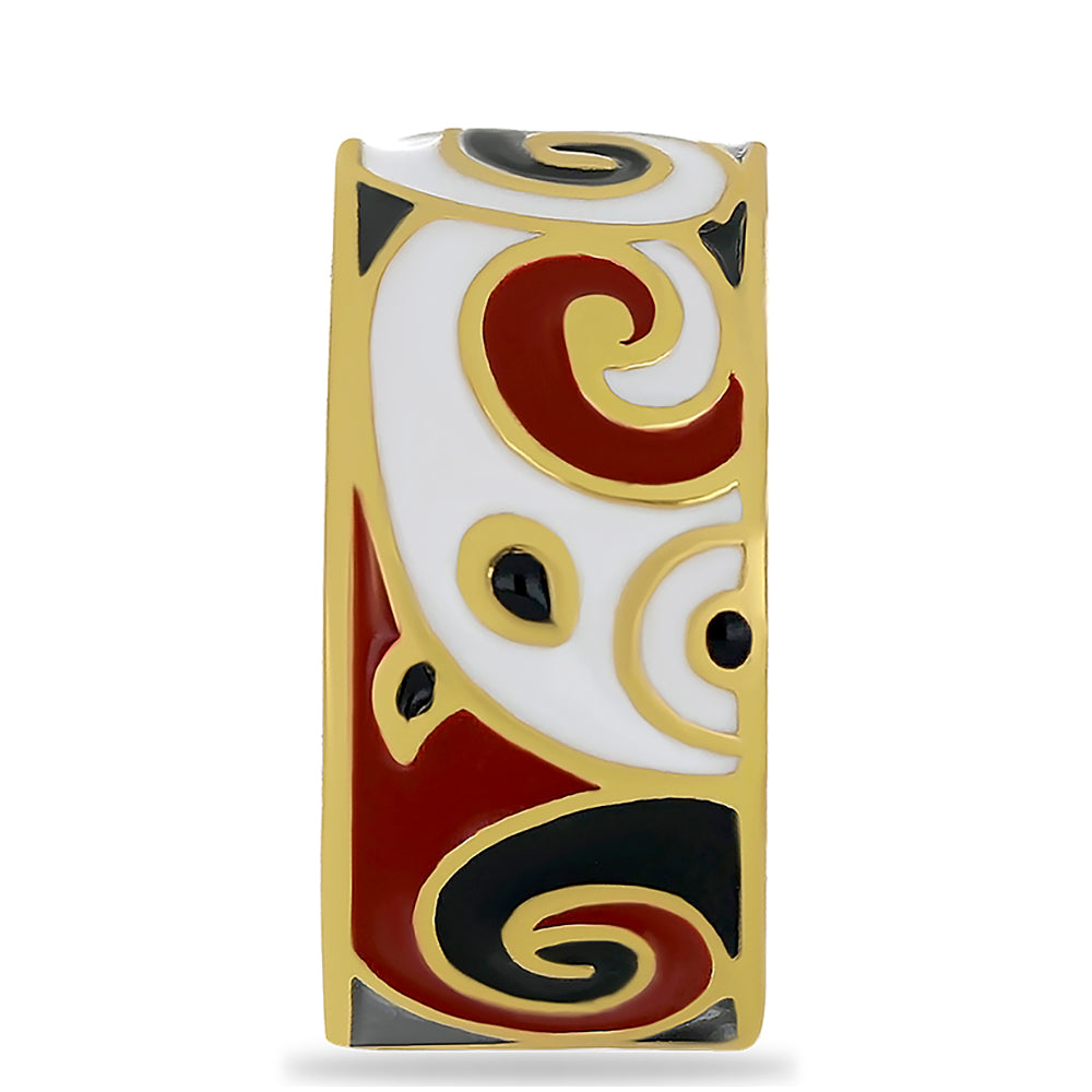 Pozlátený Strieborný Prsteň s so Smaltom