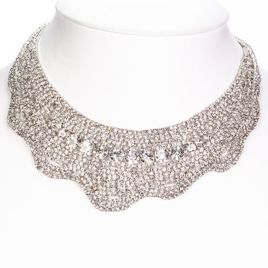 Pozlátené Zliatinové Sada s Bielym Emporia® Krištáľom ( Náhrdelník+Náušnice )