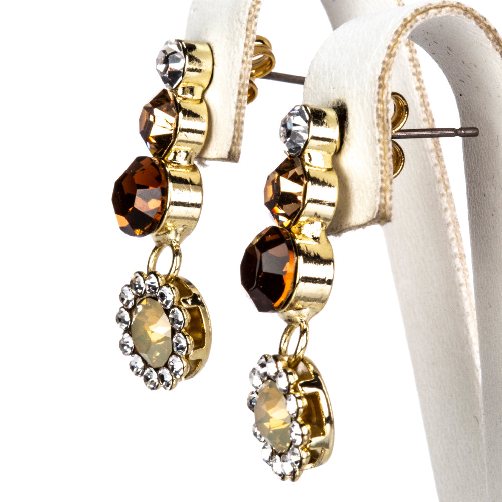 Pozlátené Zliatinové Sada s Sklenená perla a Bielym Emporia® Krištáľom ( Náhrdelník+Náušnice )