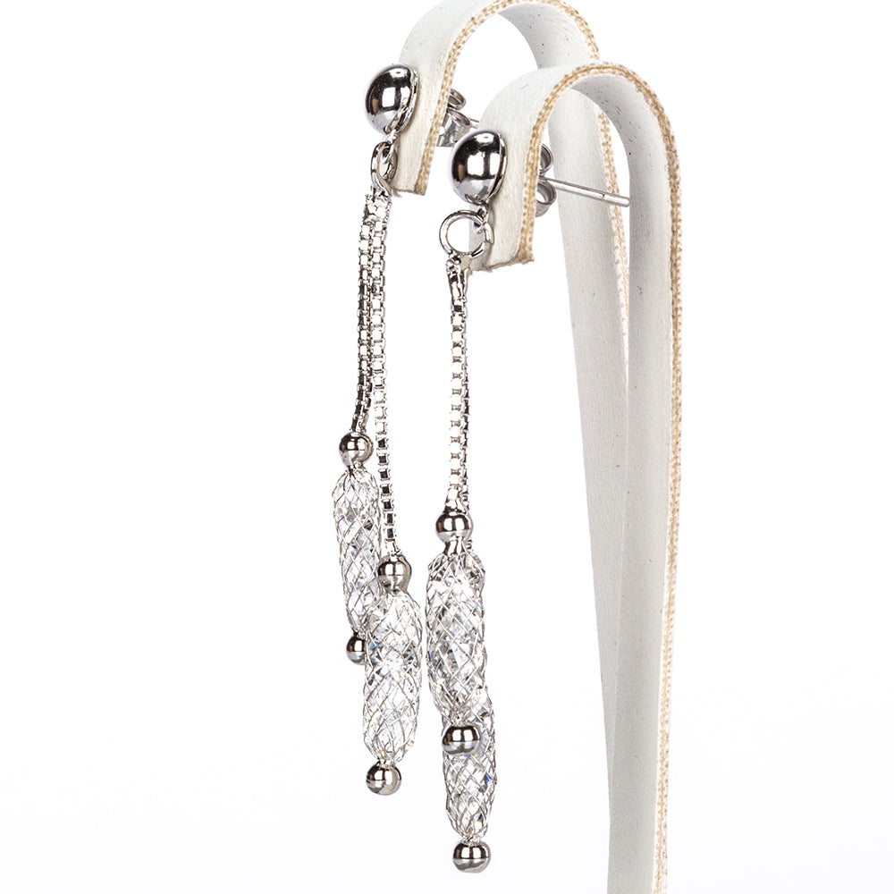 Pozlátené Zliatinové Sada s Bielym Emporia® Krištáľom ( Náhrdelník+Náušnice ) 3 