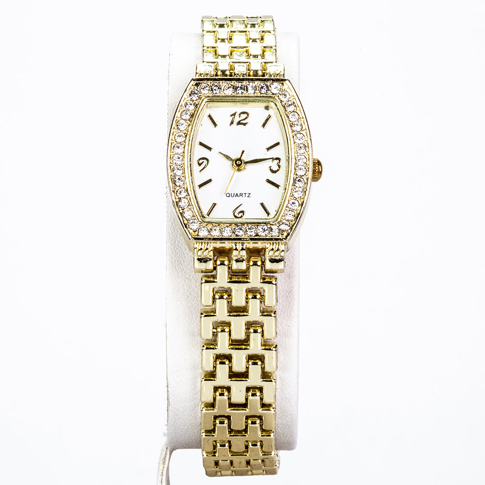 Pozlátené Zliatinové Sada s Bielym Emporia® Krištáľom ( Náramok ) 4 