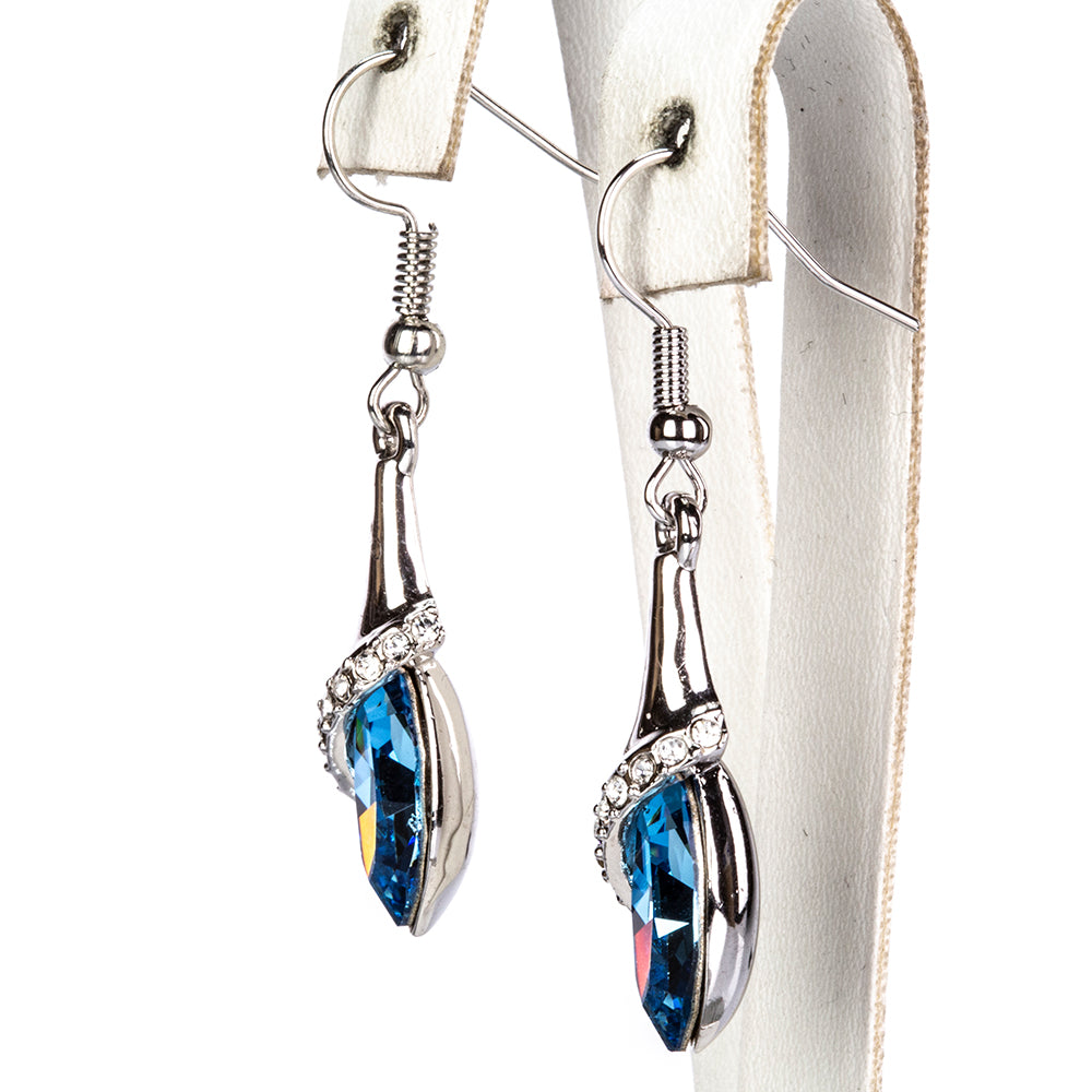 Pozlátené Zliatinové Sada s Modrým Emporia® Krištáľom ( Náušnice+Prívesok ) 3 