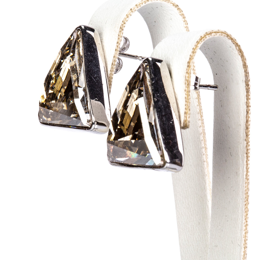 Pozlátené Zliatinové Sada s Čiernym Emporia® Krištáľom ( Náušnice+Prívesok )