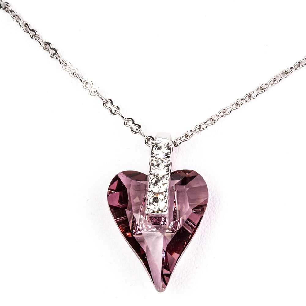 Pozlátené Zliatinové Sada s Fialovým Emporia® Krištáľom ( Náušnice+Prívesok ) 2 