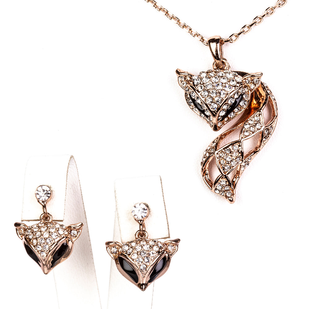 Pozlátené Zliatinové Sada s Bielym Emporia® Krištáľom ( Náhrdelník+Náušnice ) 1 